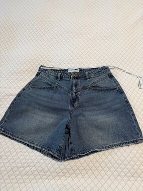 Fashion Nova Vintage Wash High-Rise Denim Shorts - Blue